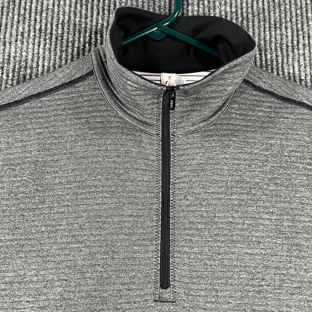 Adidas Shirt Womens XL Extra Large Black Gray Long Sleeve 1/4 Zip Mock Neck